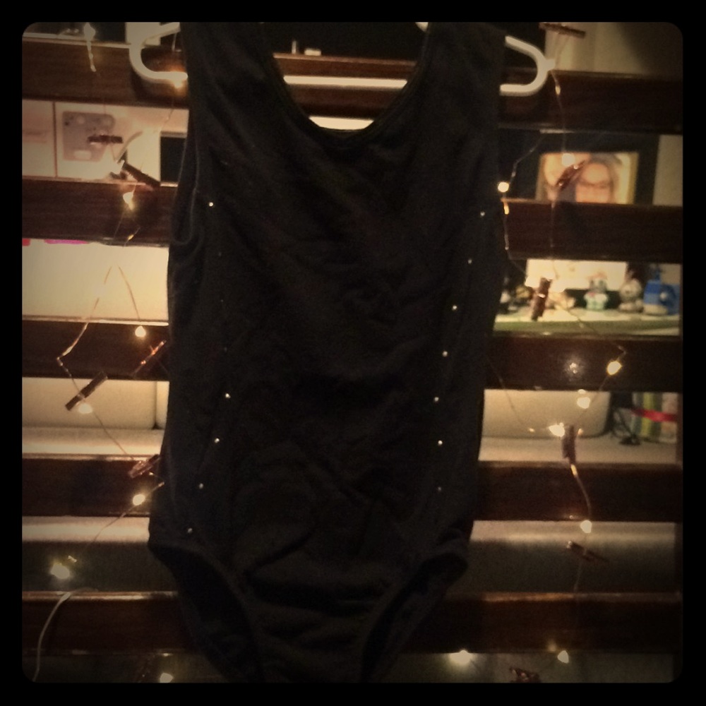 Black one piece ballet leotard